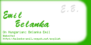 emil belanka business card